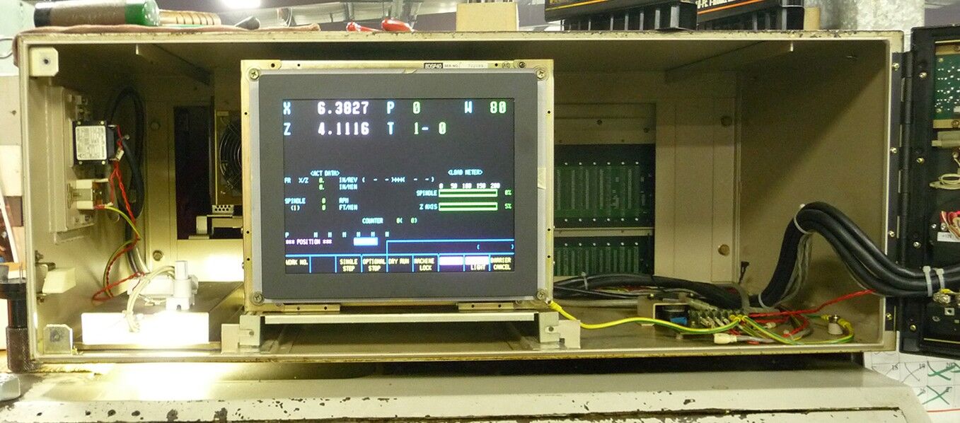 QES1512-205 Mazak 14 Inch Mitsubishi M32 Control or Mazak Mitsubishi T32 Controls Monitor Replacement - Installed C-3470 Mazak Monitor - 8DSP40 Mazak Monitor - 26S-14O19L Mazak Monitor - CD1472-D1M Mazak Monitor Replacements - Installed