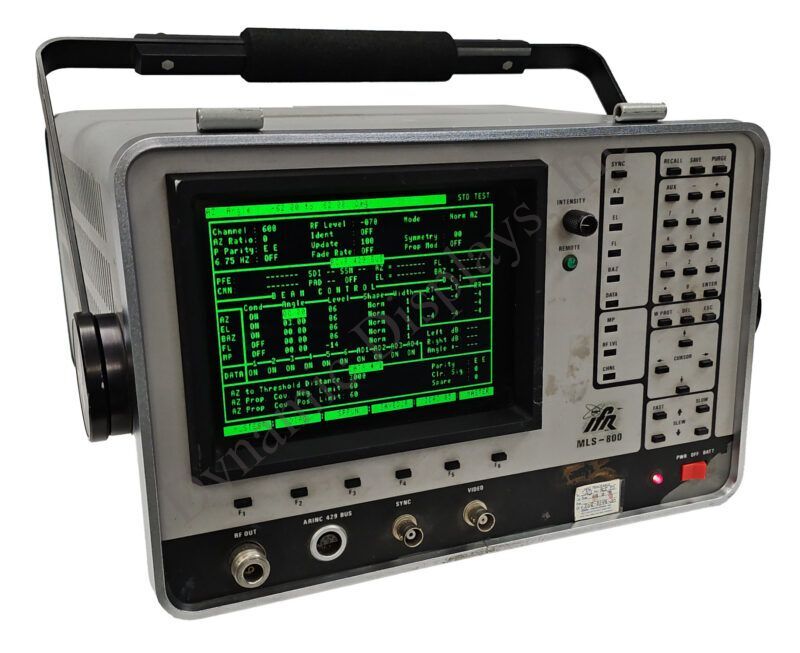 IFR MLS-800 Avionics Test Equipment with QES1507-003 Dynamic Displays' model QES1507-003 6.5-in LCD replaces Computron 115-299 DMC8 7.5-in CRT monitors in IFR MLS-800 Avionics equipment.